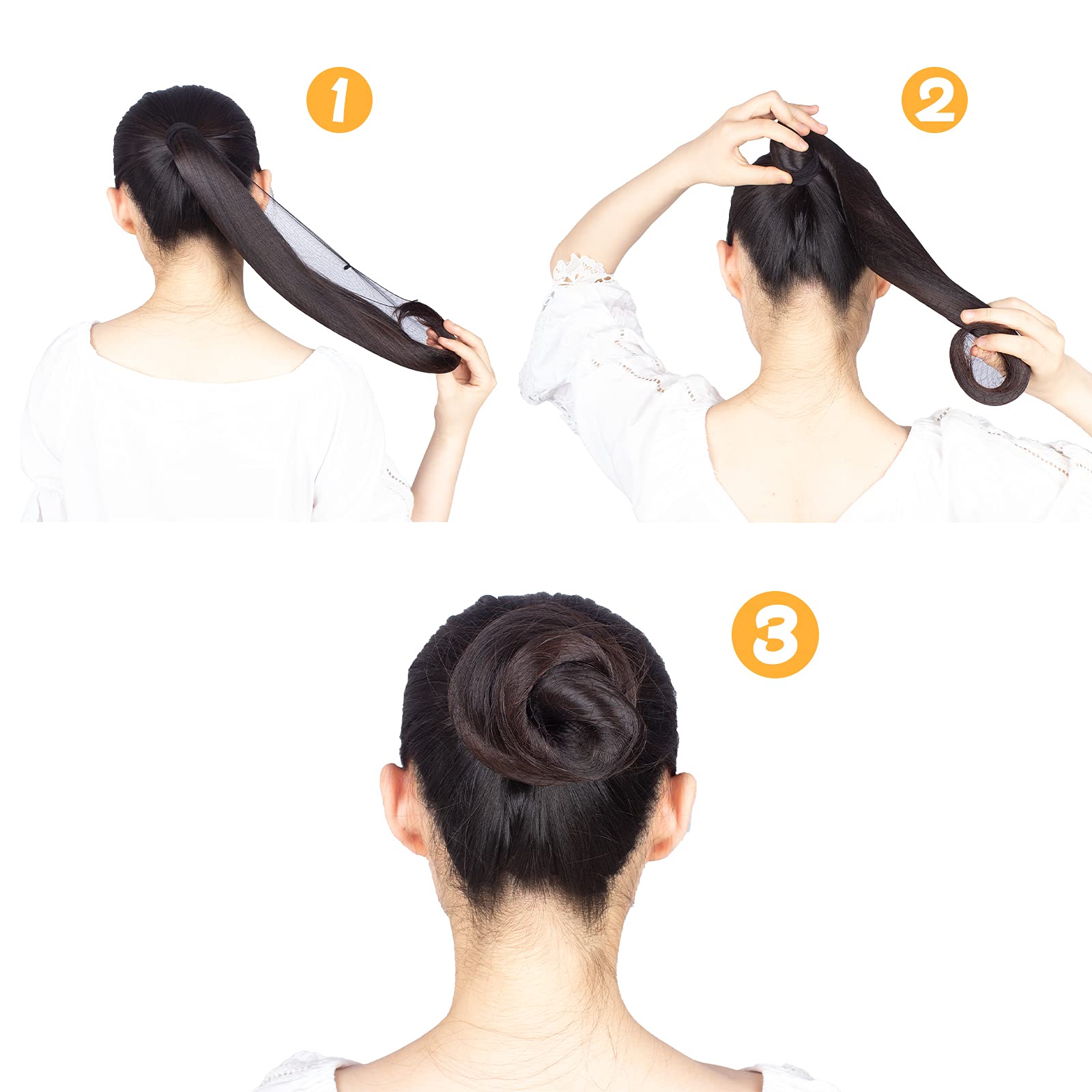 Generic Pack of 100pcs Hair Nets Invisible Elastic Edge Mesh 50cm Black