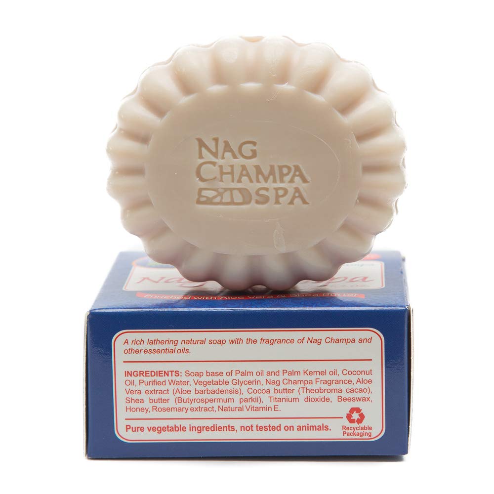 NAG CHAMPA NATURAL SOAP - 6 Bars- 5.2 Oz.(150 gms ea.) BY NAG CHAMPA SPA