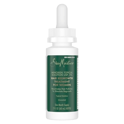 SheaMoisture Hair Regrowth Treatment for Women Minoxidil Topical Solution UPS, 2% to Stimulate Hair Regrowth Unscented 2 oz