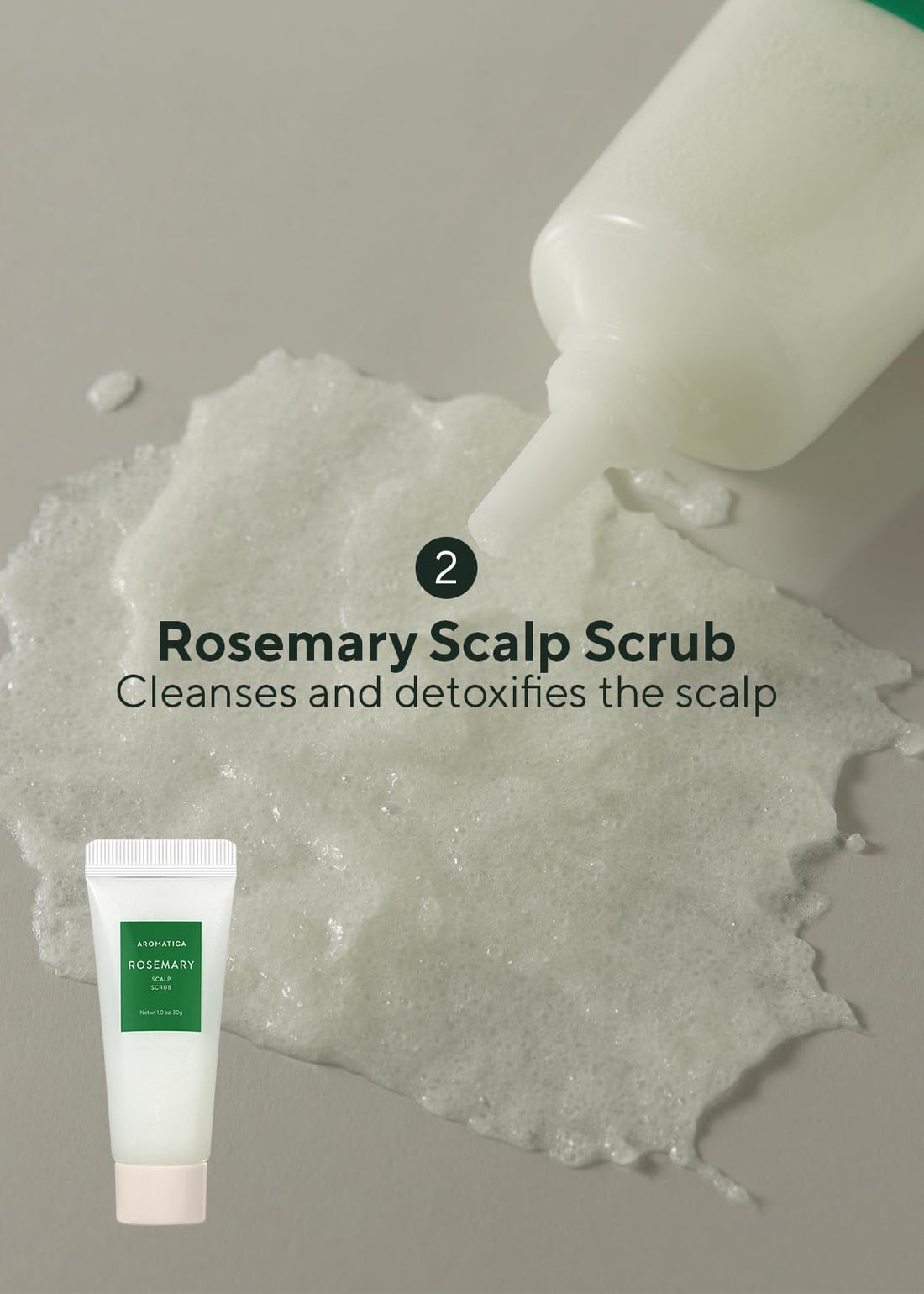 AROMATICA Rosemary Scalp Scaling Trial Kit - Hair Travel Kit | Mini Size Shampoo and Dry Scalp Treatment Set with Mini Wooden Brush, hair care for women