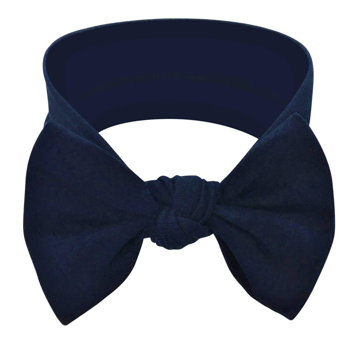 BABYGIZ Baby Girl Headbands-Infant,Toddler Cotton Handmade Hairbands with Bows Child Hair Accessories (Dark Navy Blue)