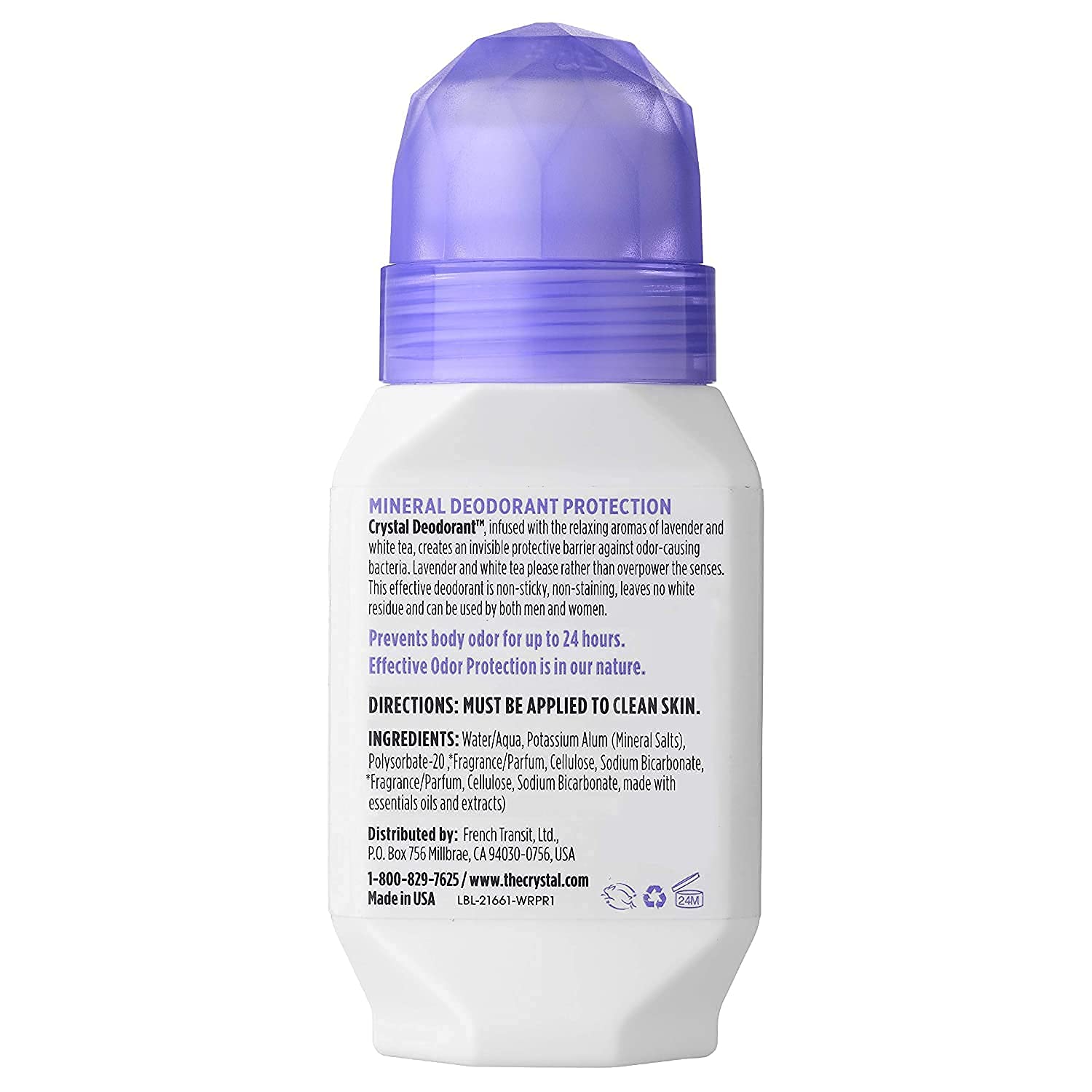 Crystal Deodorants Deod Roll On Mnrl Lavndr 2.25 Fz