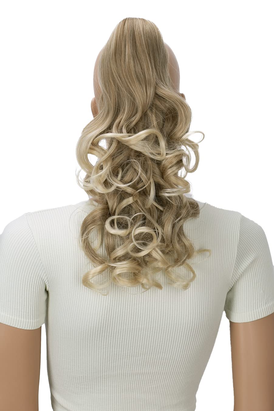 blonde mix #27T613 H3-2 : PRETTYSHOP 20 & 120g Hair Piece Pony Tail Extension 2 IN 1 Curled Wavy Heat-Resisting Diverse Colors (blonde mix 27T613 H3-2)