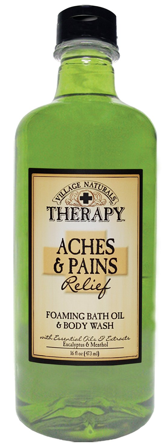 Village Naturals Therapy Foaming Bath Oil Aches & Pains 16 oz.