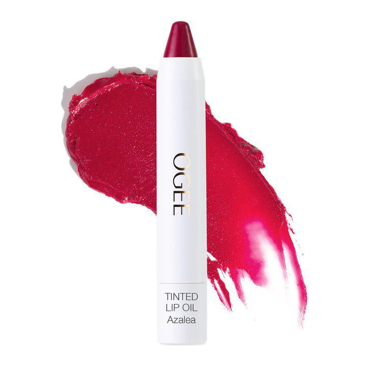 Ogee Tinted Sculpted Lip Oil - Made with 100% Organic Coconut Oil, Jojoba Oil, and Vitamin E - Best as Lip Balm, Lip Color or Lip Treatment - AZALEA