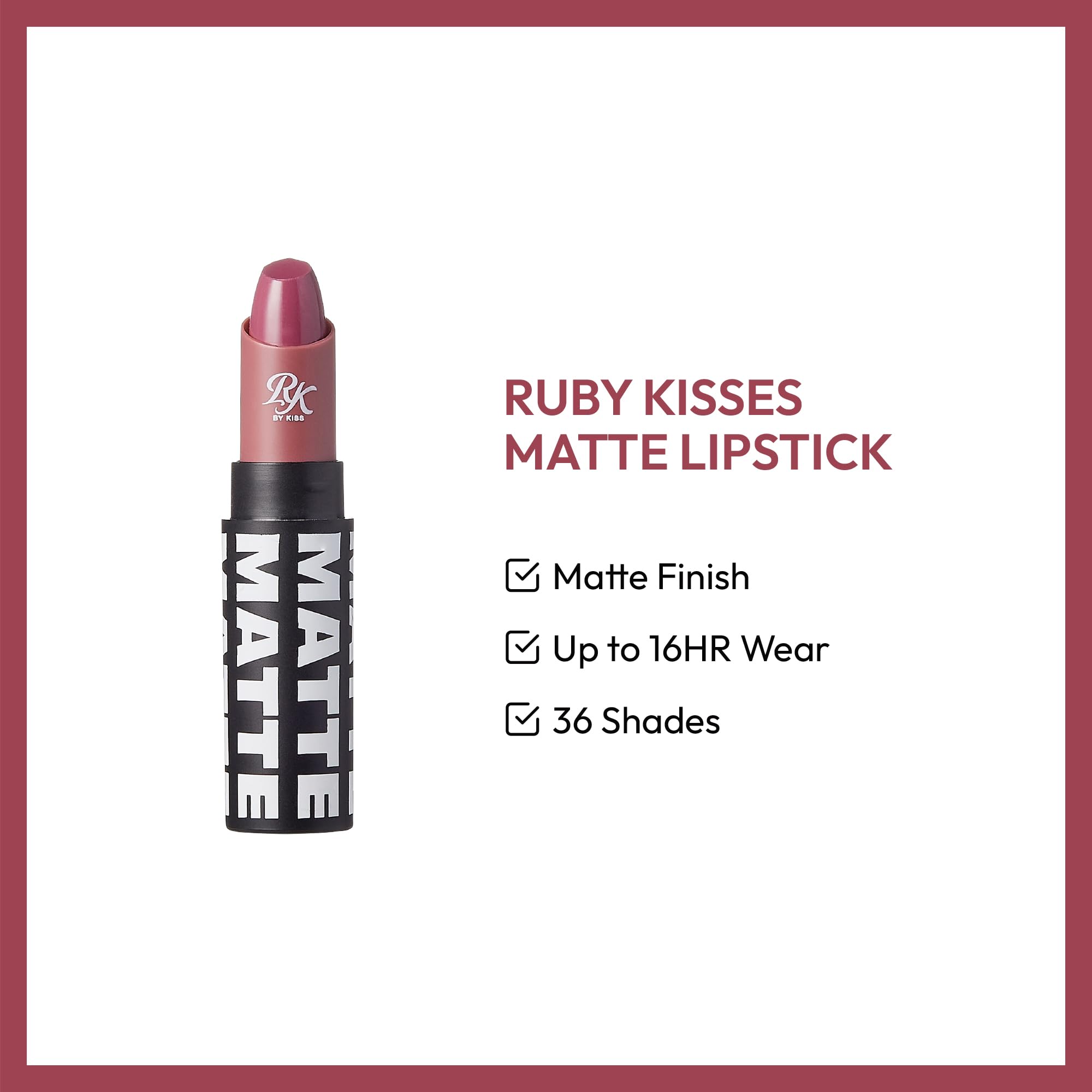 KISS Ruby Kisses Matte Lipstick (RMLS27 - Mauve It)