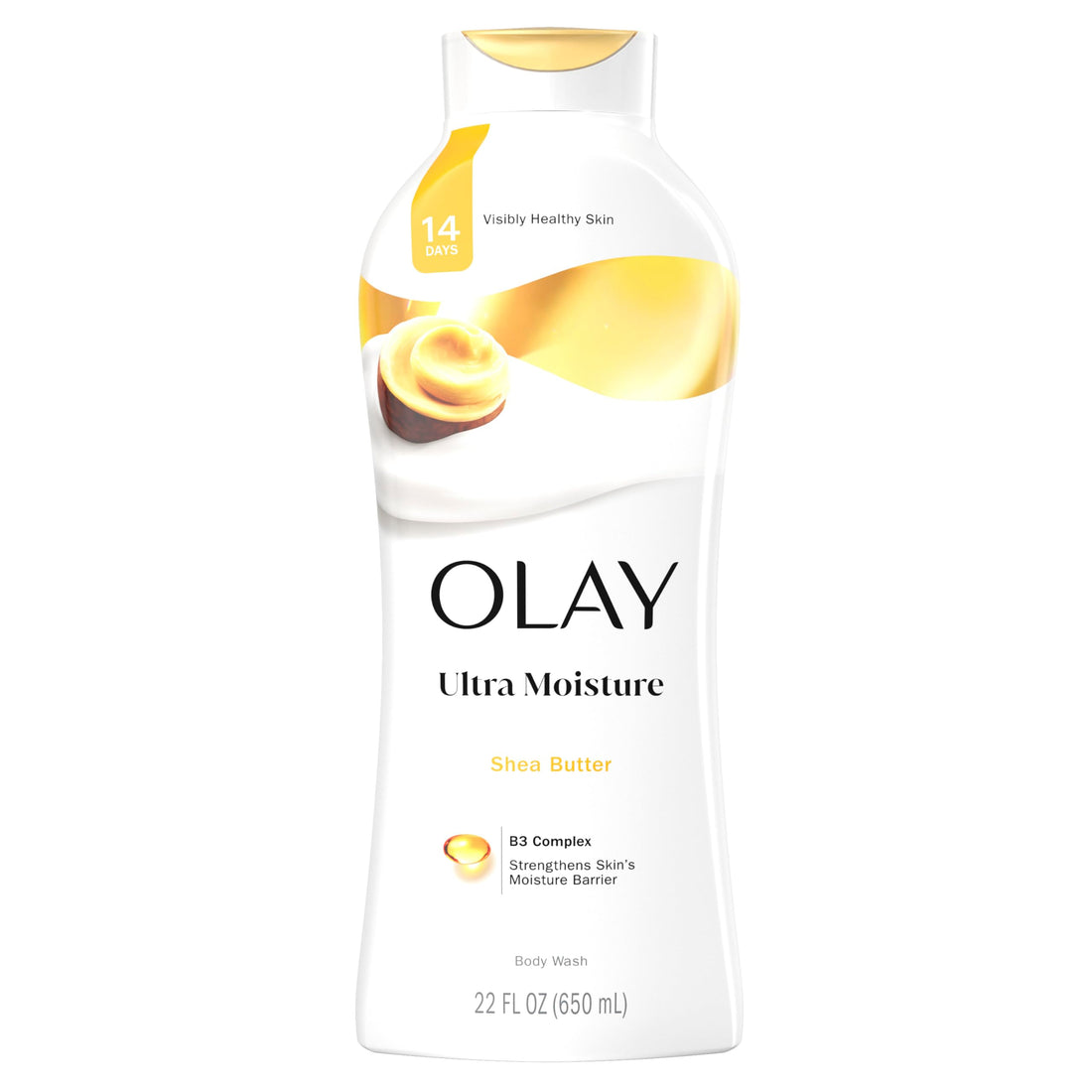 Olay Body Wash for Women, Ultra Moisture, 24hr Moisturizing, Hydrating & Refreshing, B3 Vitamin Complex, Free of Parabens & Phthalates, For All Skin Types, Shea Butter Scent, 22 fl oz