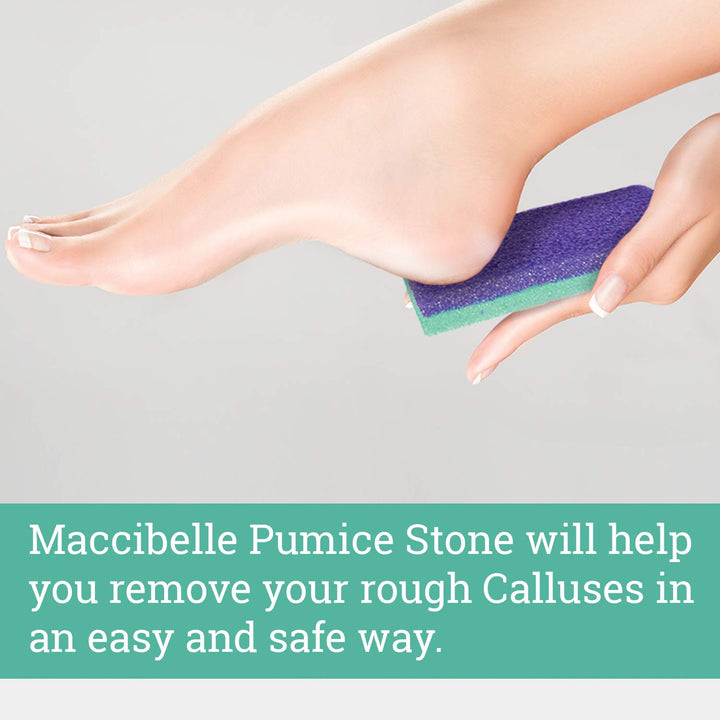 Maccibelle Salon Foot Pumice and Scrubber for Feet and Heels Callus and Dead Skins, Safely and Easily eliminate Callus and Rough Heels (Pack of 4)