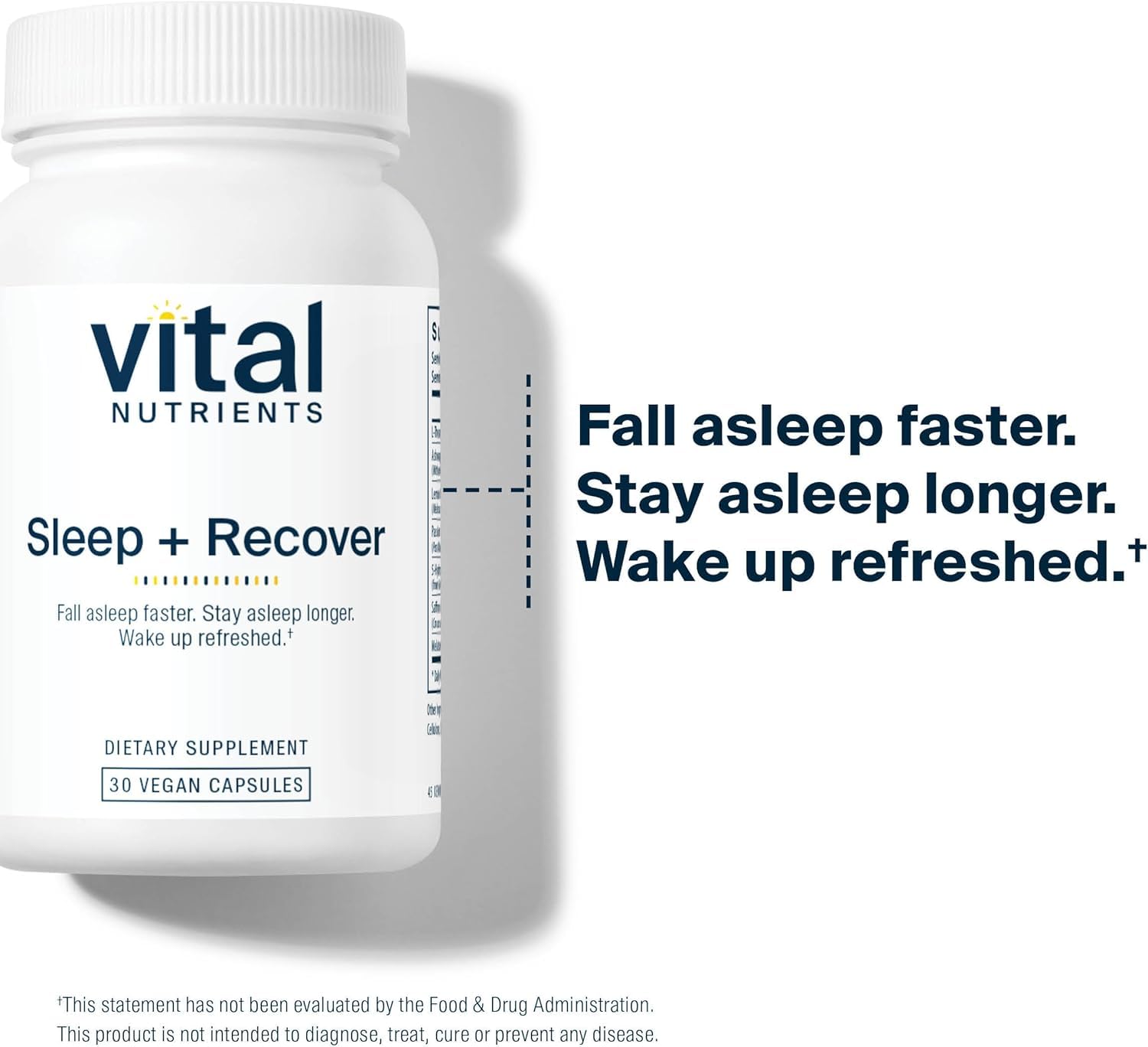 Vital Nutrients Sleep + Recover - Vegan Supplement - Sleep Support - Melatonin, Ashwagandha & L-Theanine - Gluten, Dairy & Soy Free - 30 Capsules