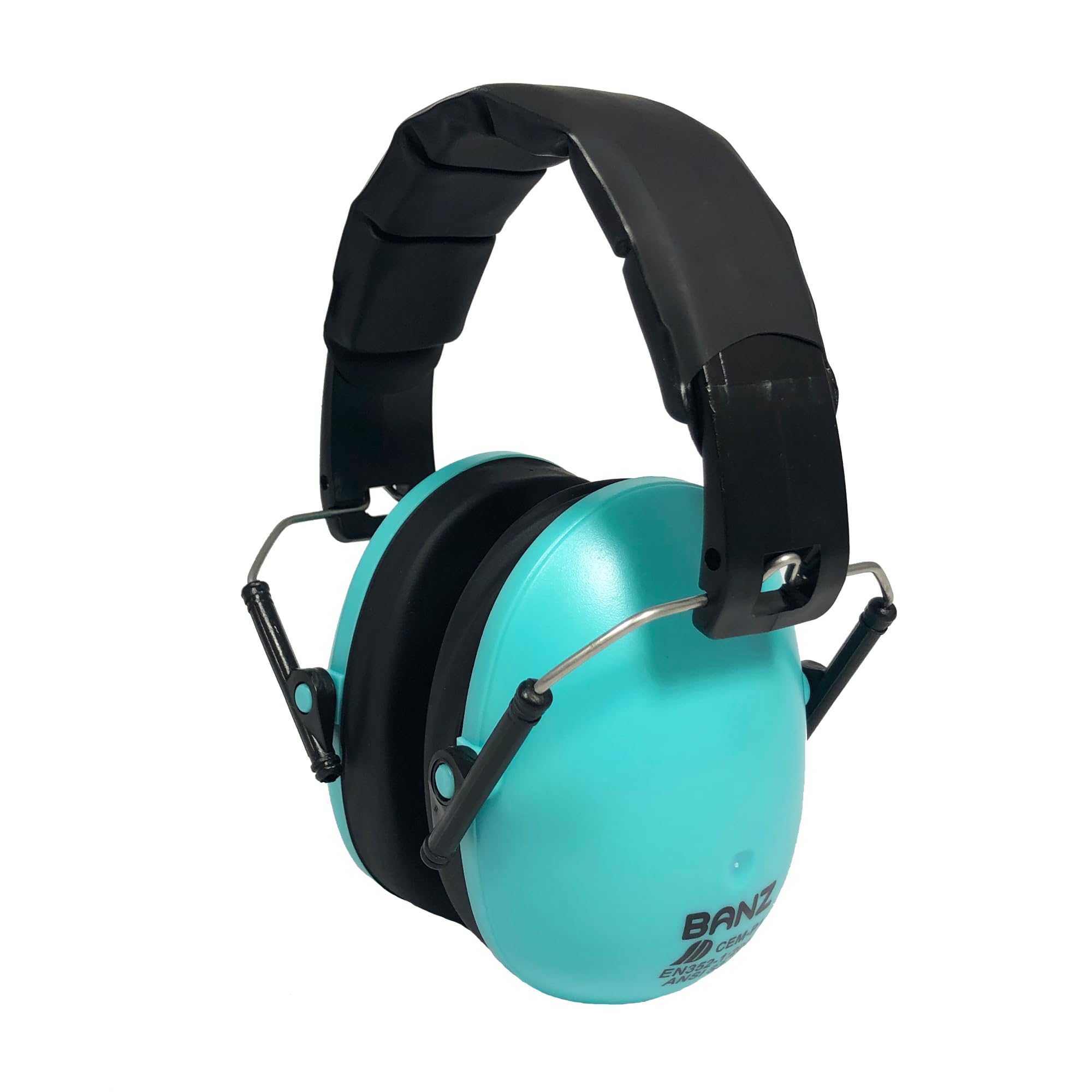 Banz Kidz Earmuffs 2 Years & Older – Lagoon Blue - Loud Noise Cancelling Kids Headphones & Toddler Ear Muffs, Size Adjustable