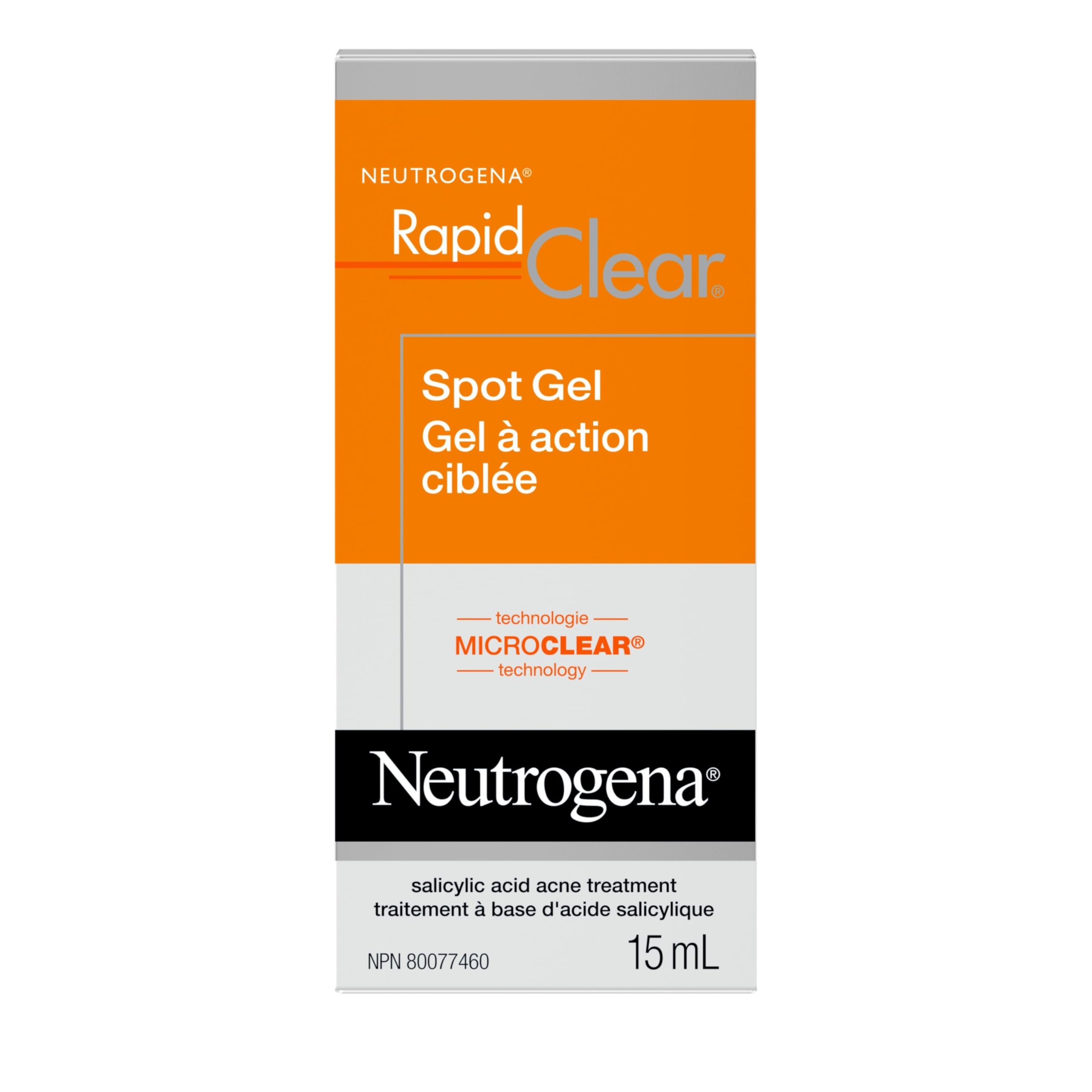 Neutrogena Rapid Clear Acne Eliminating Spot Treatment Gel with Witch Hazel and Salicylic Acid Acne Medicine for Acne-Prone Skin, 0.5 fl. oz