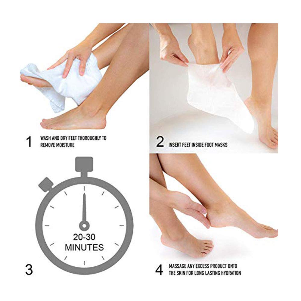 Pure Radiance by Cala Moisturizing Foot Masks Pack of 3 Foot Treatment Socks