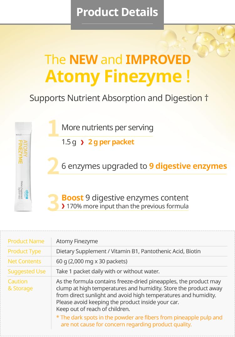 Atomy Finezyme Pineapple Fermentation Digestive Enzymes - 30 Packets