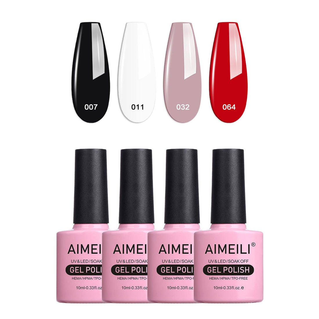 AIMEILI Gel Nail Polish Soak Off UV LED Gel Nail Lacquer Combo Color Set Of 4pcs X 10ml - Kit Set 19