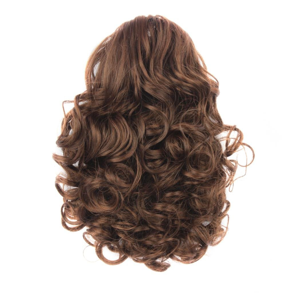 Generic Hair Bun Medium Long Curly Synthetic Hairpiece Light Brown