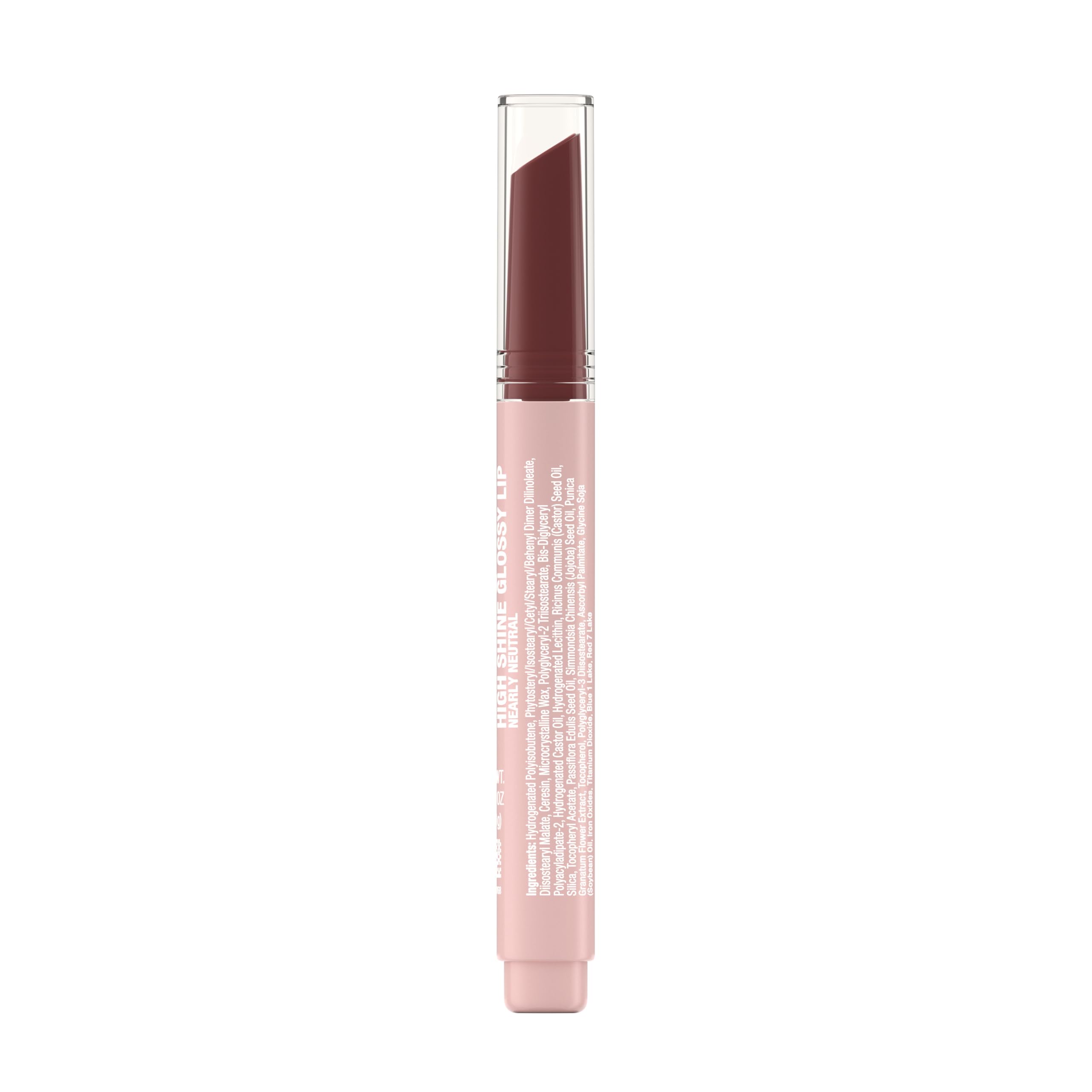 Neutrogena High Shine Glossy Lip with Maracuja Oil + Vitamins & Antioxidant Vitamin E, Nourishing Glossy Lip, Non-Retractable, Pigmented For Buildable Color, Nearly Neutral, 0.07 oz