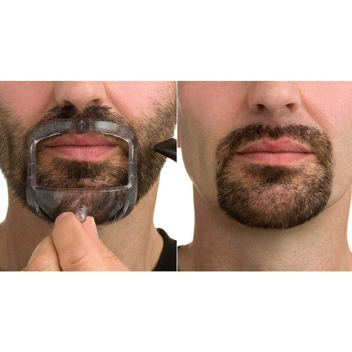 Sasha Square 5 Sizes Set of French Beard or Goatee Shaving Template I Beard Trimming Tool, Shave Goatee Reduce Shaving Time, Perfect Symmetric Beard Everytime Shave Perfect Beard at Home (Transparent)