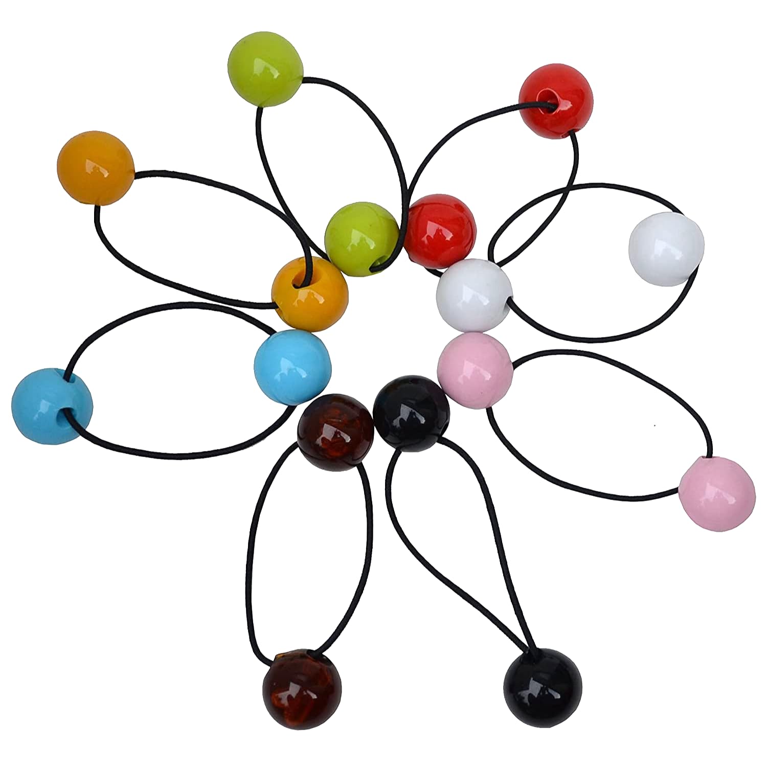 Parcelona France BOULI Ball Stretchable Ponytail Holder Elastic Hair Ties Bands Ponies