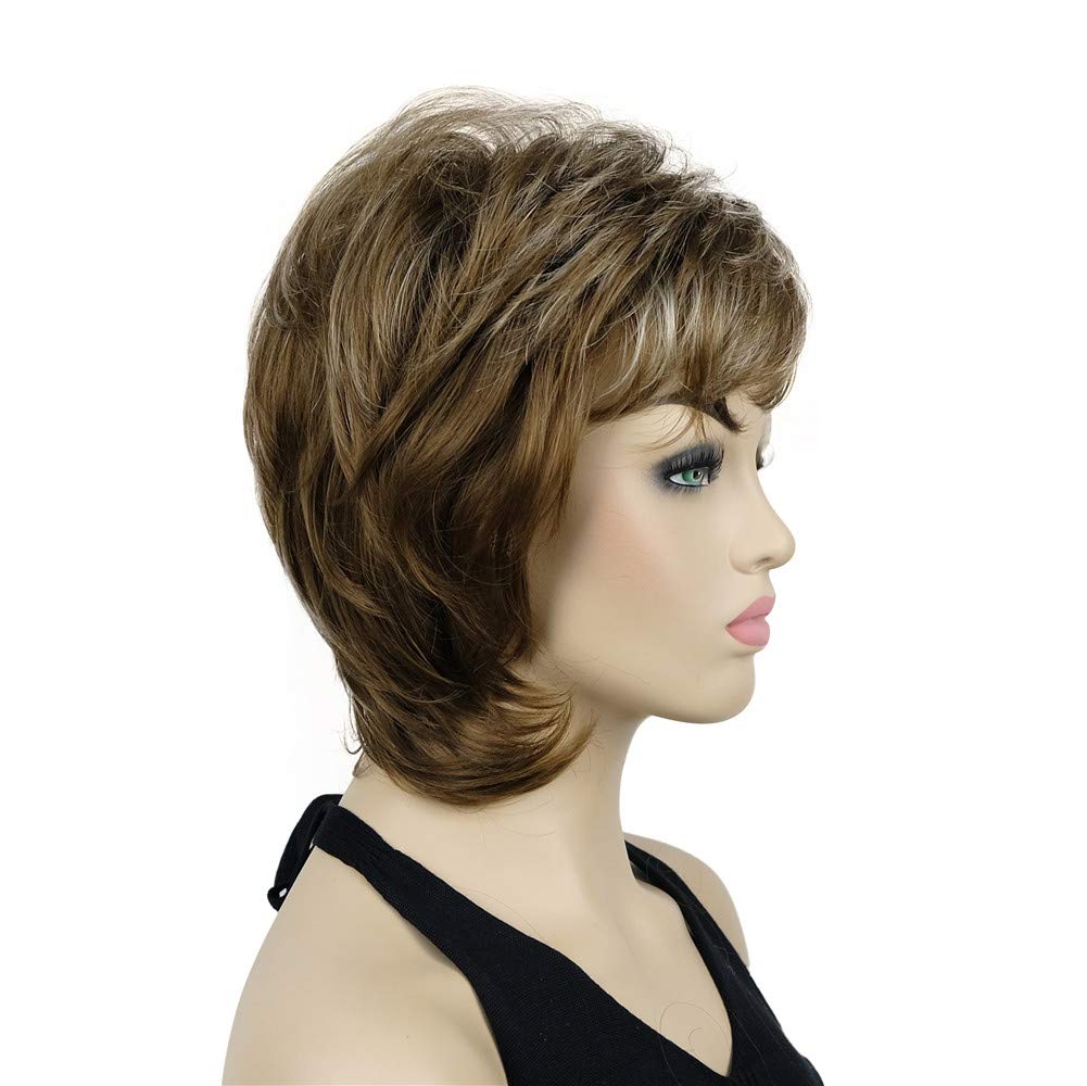Lydell Short Length Layered Shaggy Full Synthetic Wig Wigs #12TT26
