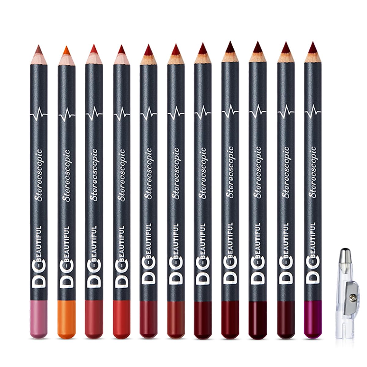 DC-BEAUTIFUL Profiling and Beauty Waterproof Non-Marking Matte Velvet Lip Liner Pencil Lipstick - Set of 12 Colours