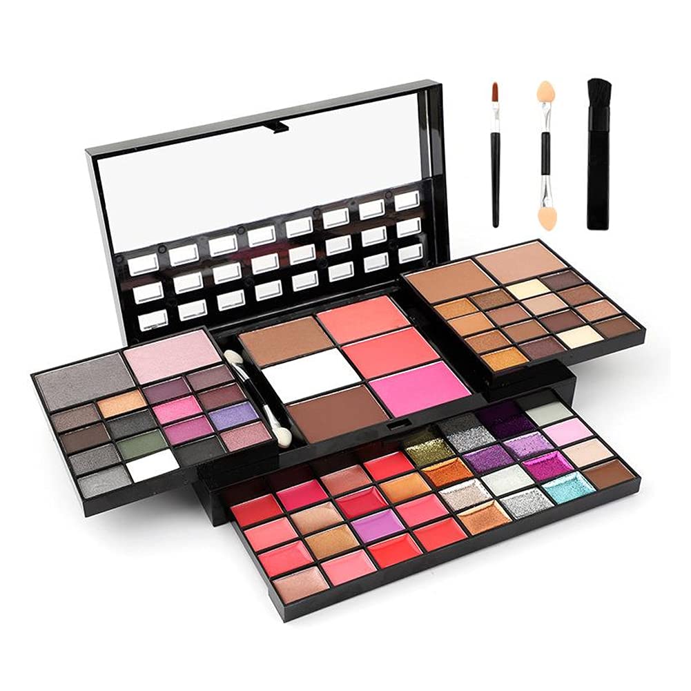 74 Colors Makeup Kit All In One Makeup Gift Set including 36 Eyeshadow Makeup,16 Lip Gloss,12 Glitter Cream, 4 Concealer, 3 Blusher,1 Bronzer, 2 Highlight and Contour - Makeup Kits for Women Full Kit