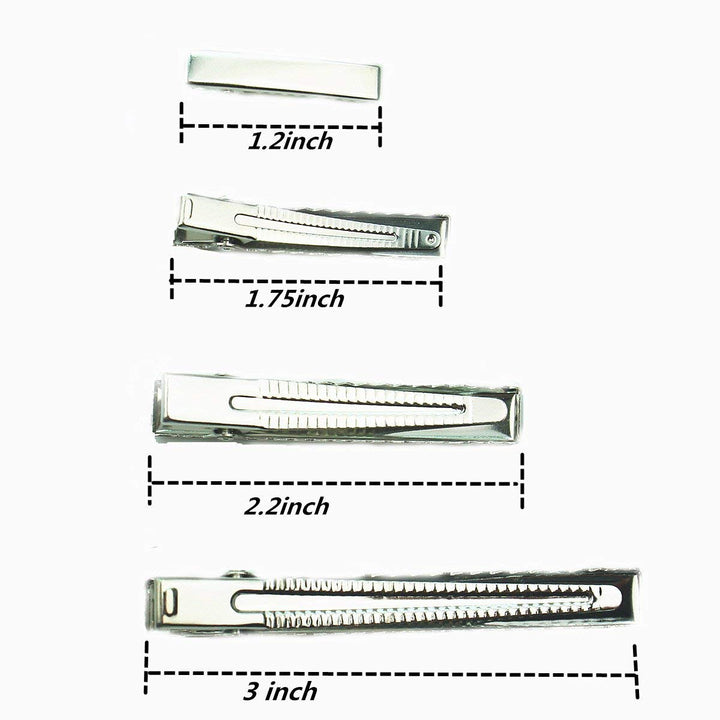 50 pcs Lot Alligator Hair Clip Single Prong Pinch Clips Metal Alligator Clips Hair Pin Hairbow Accessory (3CM-1.2inches)