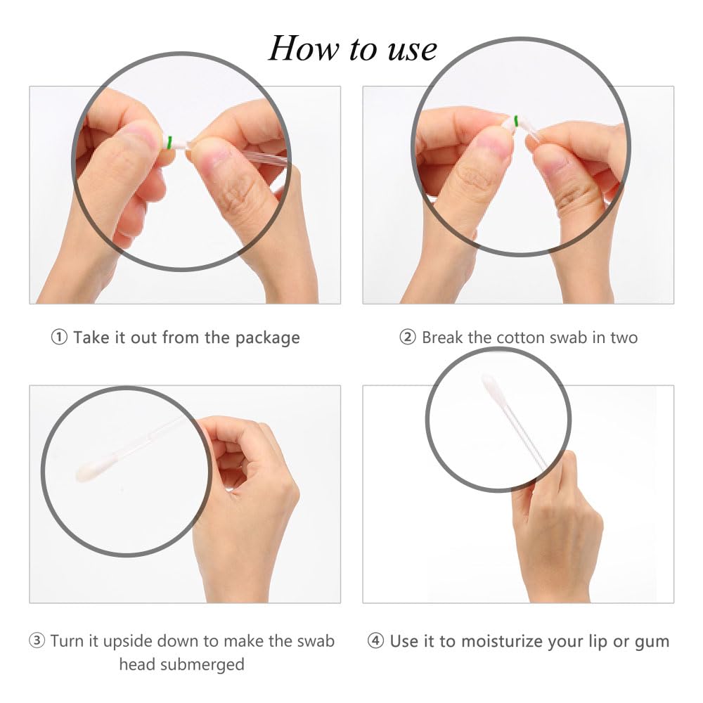 120 Pcs/Pack Lips Oil Cotton Swabs Disposable Oil Q-tip Applicators for Protect Lip Gum Anti-Dry Moisture Use Before Teeth Whitening