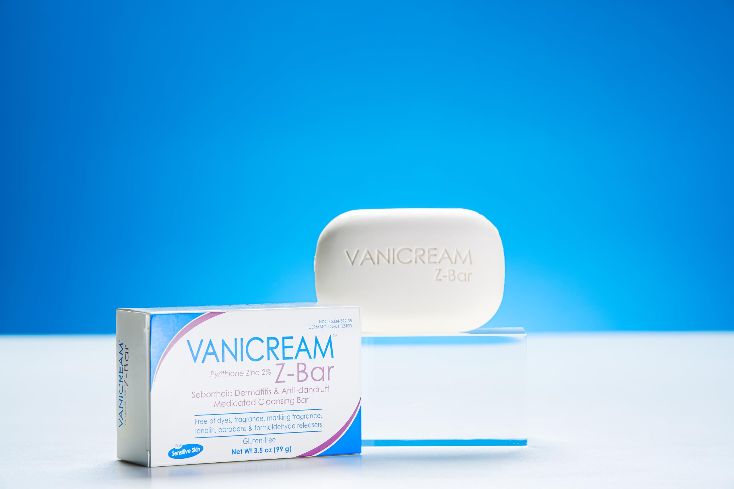 Vanicream Z-Bar, Seborrheic Dermatitis & Anti-dandruff Medicated Cleansing Bar, 2% Pyrithione Zinc Z-Bar Helps Relieve Itching, Redness and Flaking, 3.5 OZ
