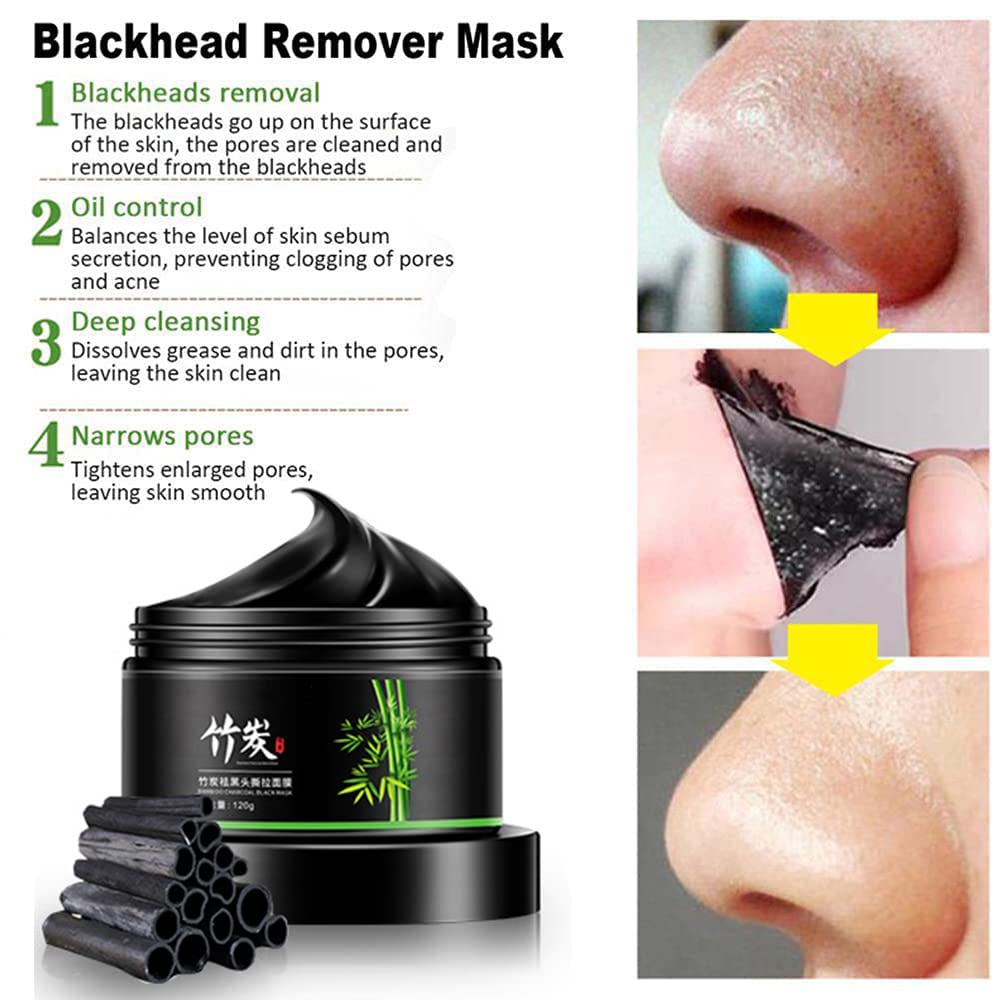Kailisen Natural Activated Charcoal Purifying Blackhead Acne Remover Peel-Off Facial Cleaning Black Face Mask Blackhead Remover Mask For Men