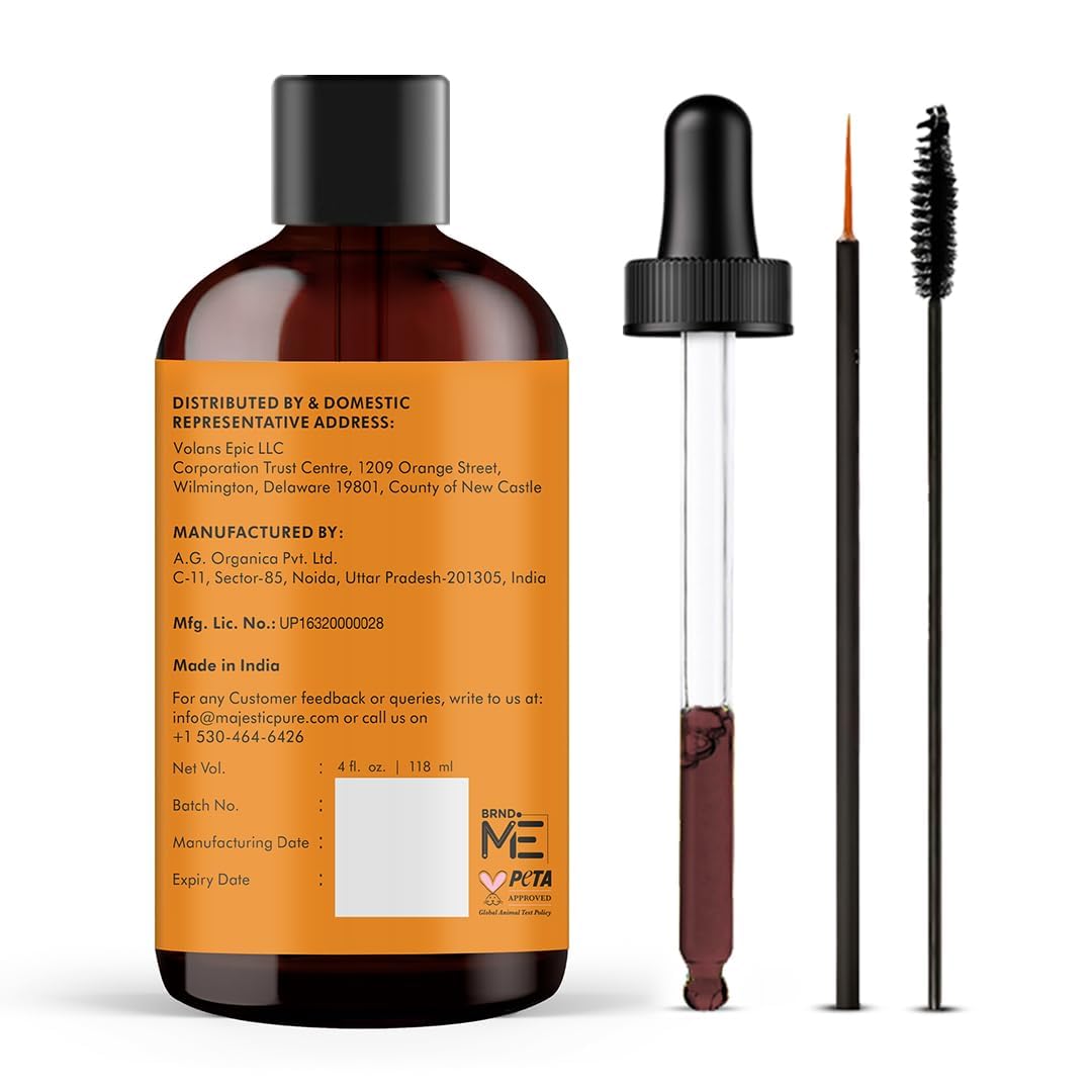 Majestic Pure Pumpkin Seed Oil - 100% Pure & Natural - Premium Grade, Cold Pressed, Hexane Free - Hair, Eyelashes, Eyebrows, Nails - Moisturizing & Nourishing - 4 Fl Oz