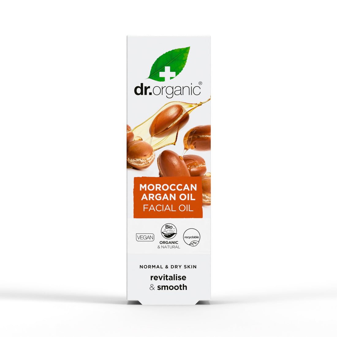 Dr. Organic Moroccan Argan Oil Facial Oil | Nourishing for Healthy Aging, Non-Greasy, Smoothes and Replenishes Skin, Natural, Vegan, Certified Organic, 30 mL / 1 fl oz