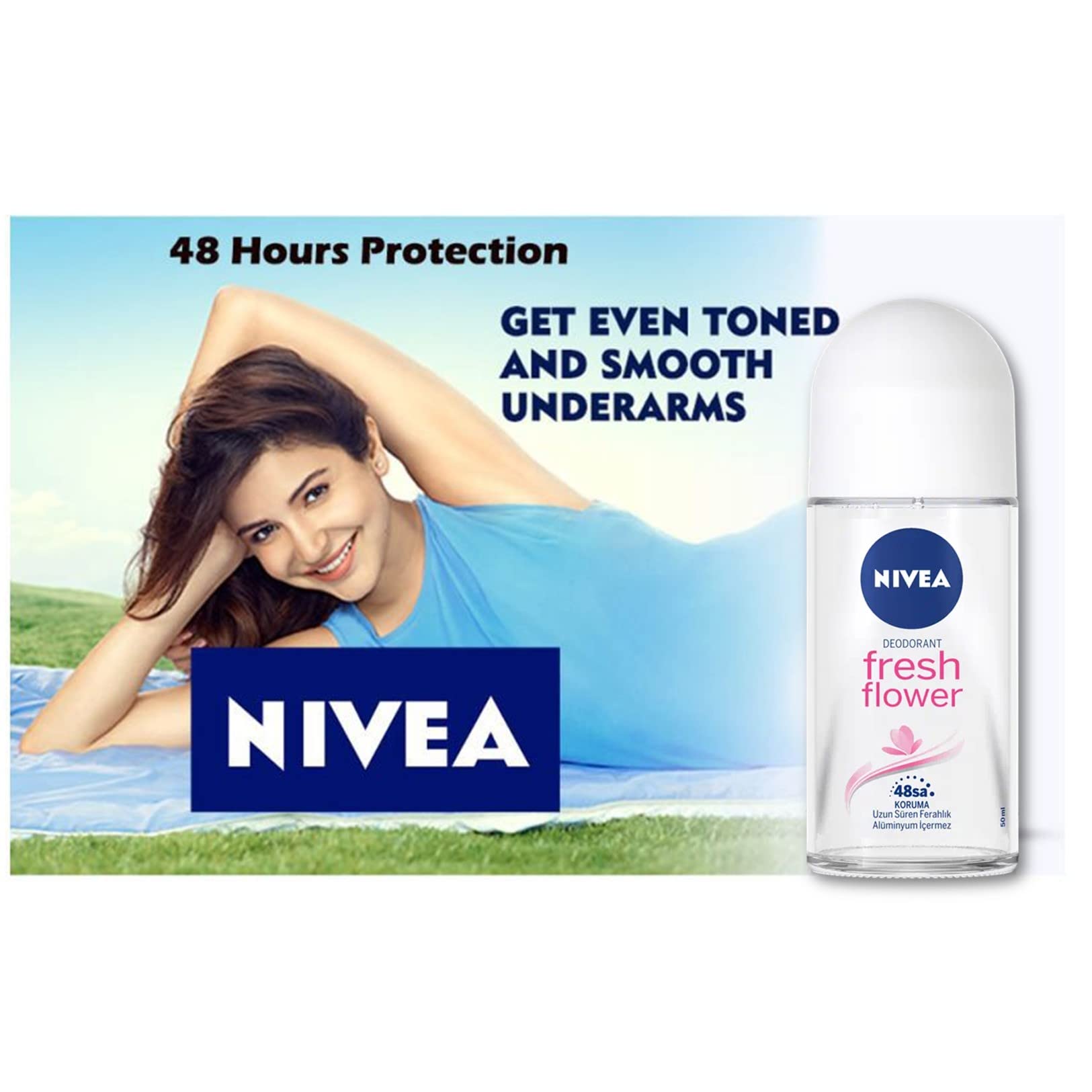 Nivea Fresh Flower Deodorant Roll-On Aluminum Free 50 ml / 1.69 fl oz