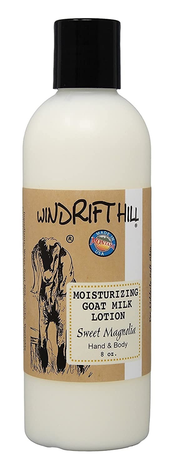 Windrift Hill Moisturizing Goat Milk Hand & Body Lotion 8 Ounce Bottle (Sweet Magnolia)
