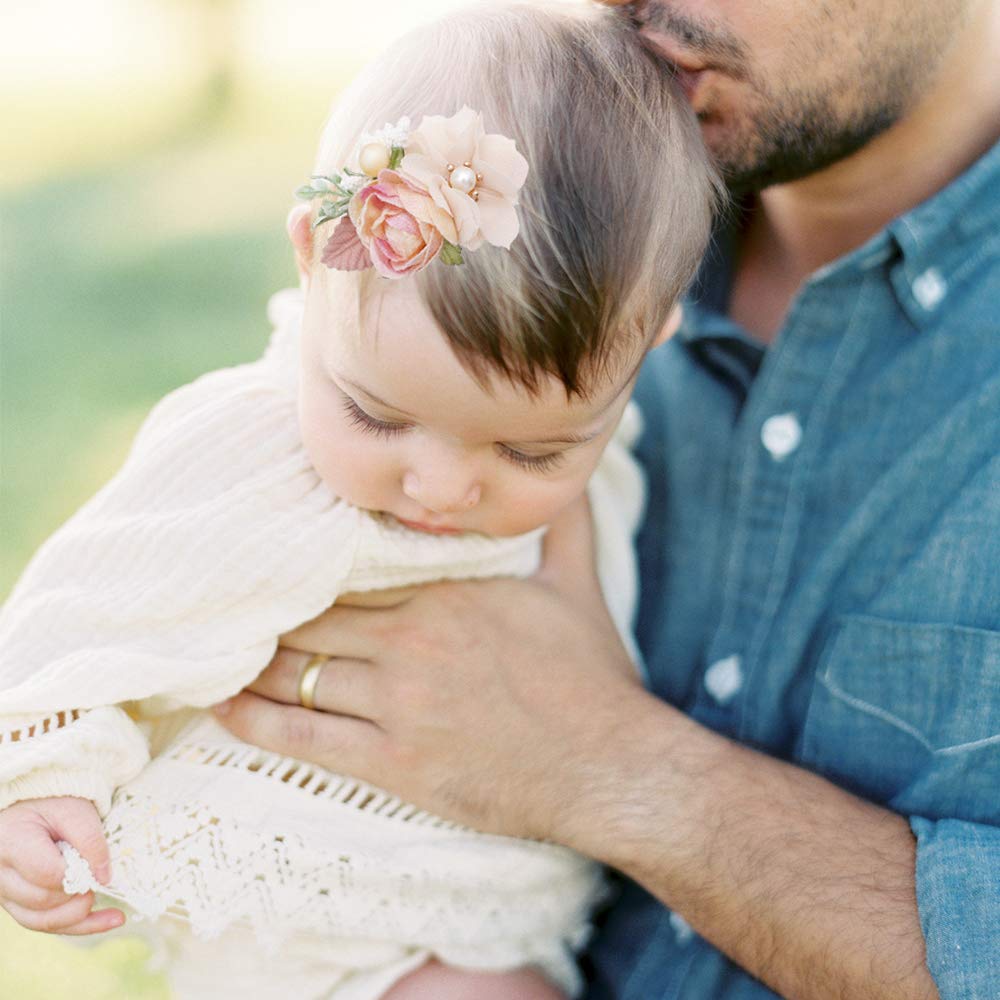 Flower Hair Clips Set-Cherrboll 3pcs Floral Hair Bow Accessories for Baby Girl Toddles Teen Gifts