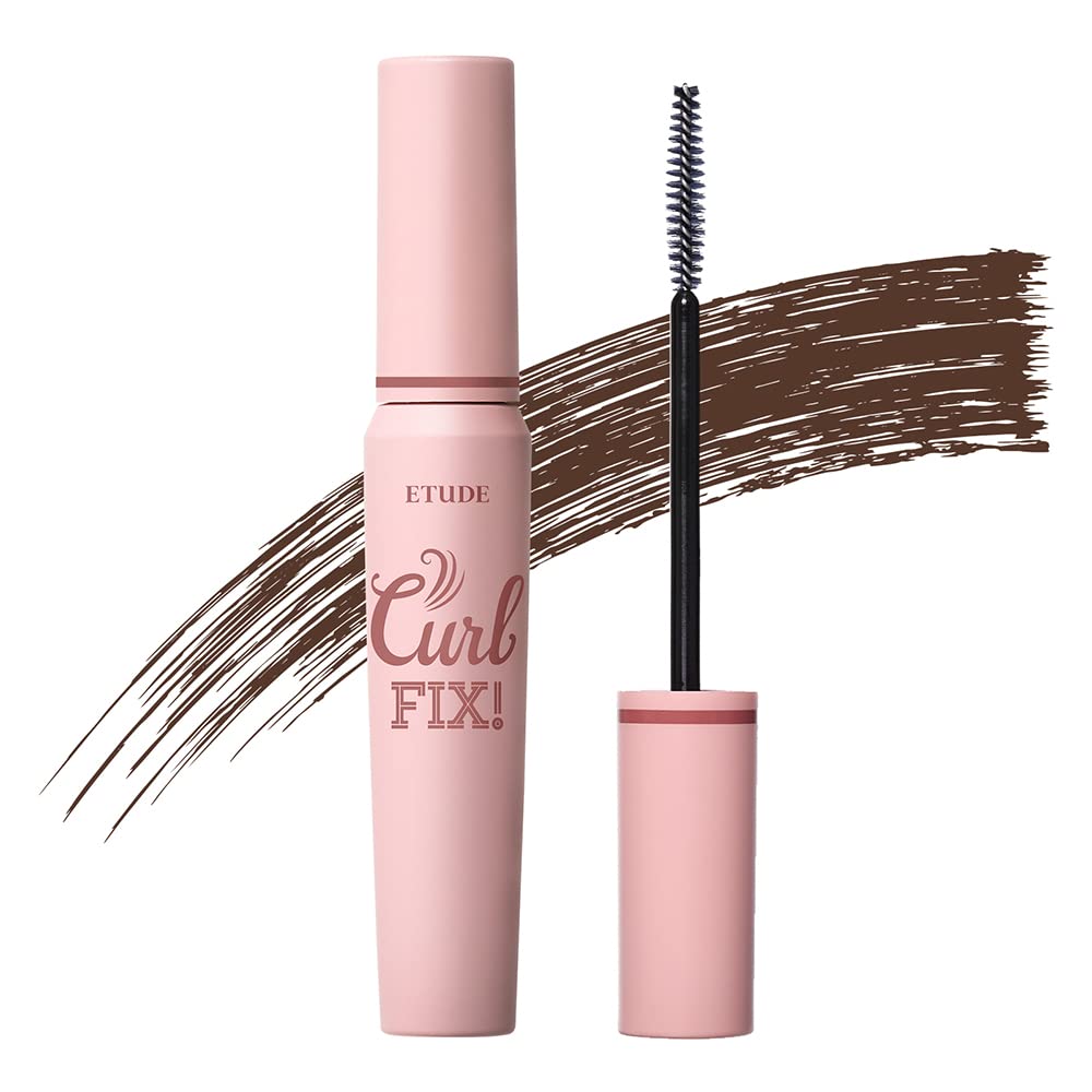 ETUDE Curl Fix Mascara #2 Brown | A curl fix mascara that keeps fine eyelashes powerfully curled up for 24 hours by ETUDE's own Curl 24H Technology, Korean Makeup, Kbeauty, Perfect for Gift