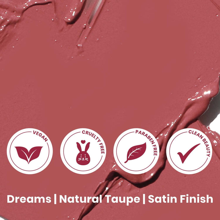 Dreams: Super Moisturizing Lipstick By Luscious Cosmetics. Vegan | Cruelty Free | Lead Free - 0.12 Ounce (Dreams)