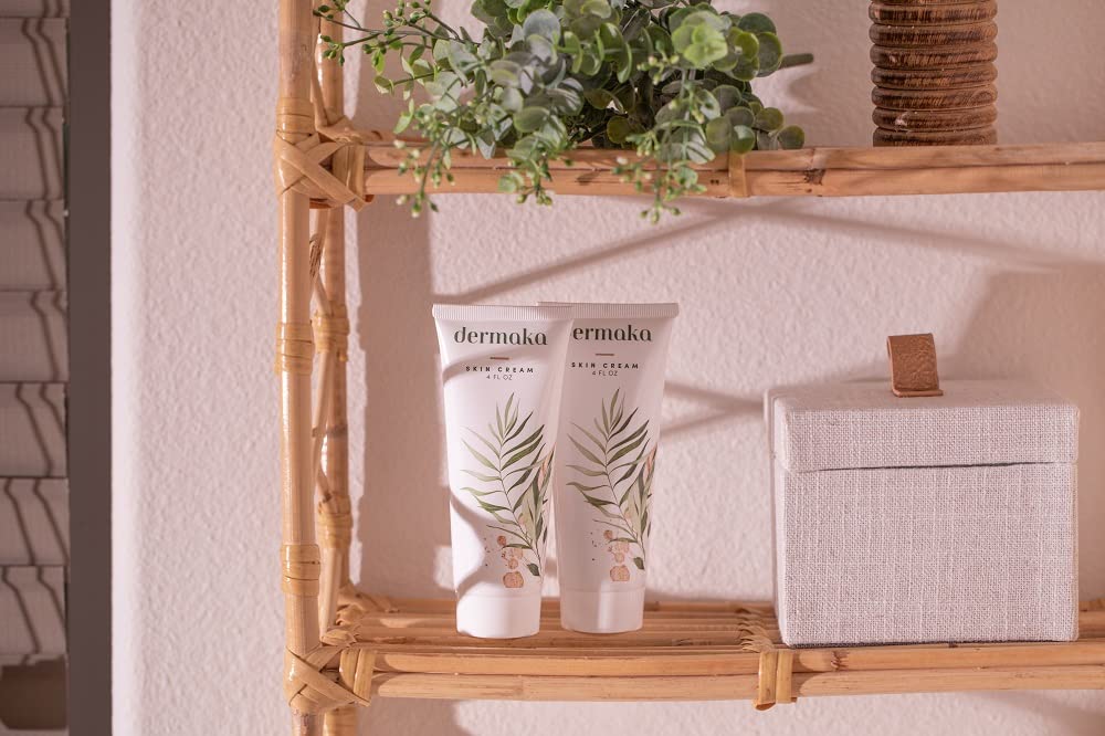 Dermaka All-Natural Cream 4 oz – Moisturizing Lotion with Arnica, Green Tea, Chamomile & Vitamin E – Hydrating, Fast-Absorbing & Non-Greasy Formula for Healthy-Looking Skin