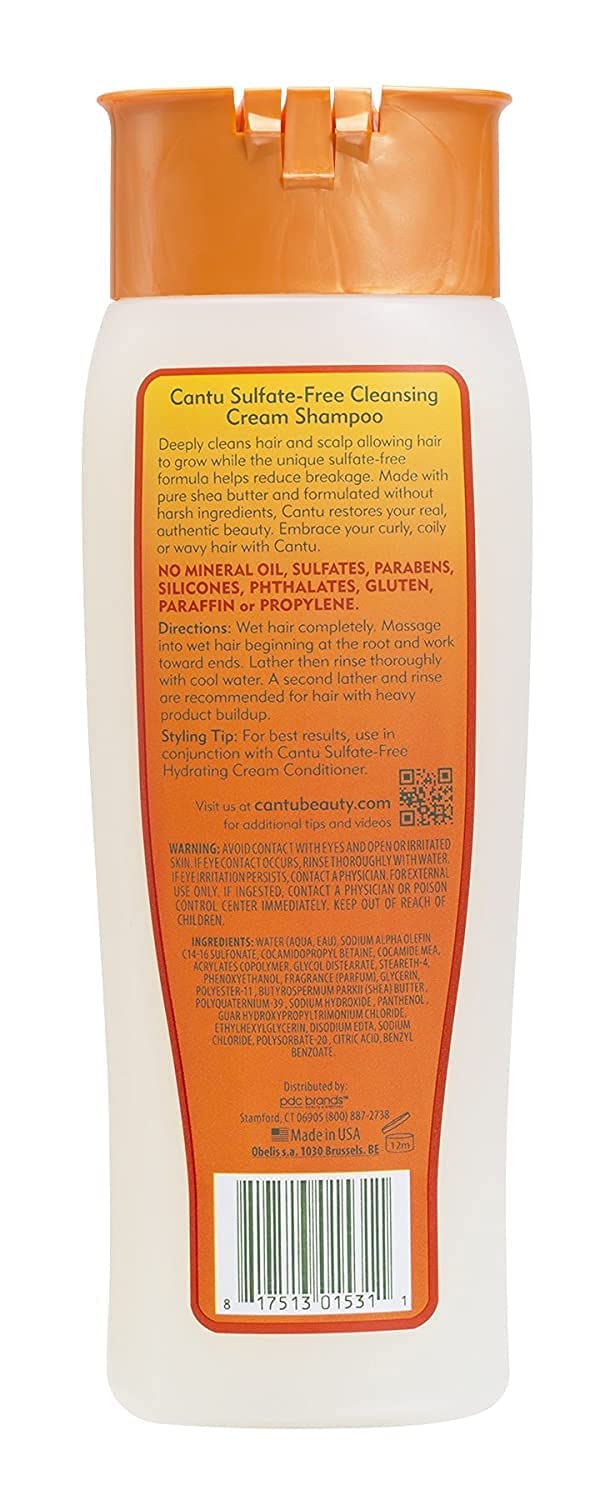 Cantu Sulfate-Free Cleansing Cream Shampoo 2-pack, 27 Total Fl Oz. Embrace your curly, coily, or wavy hair.