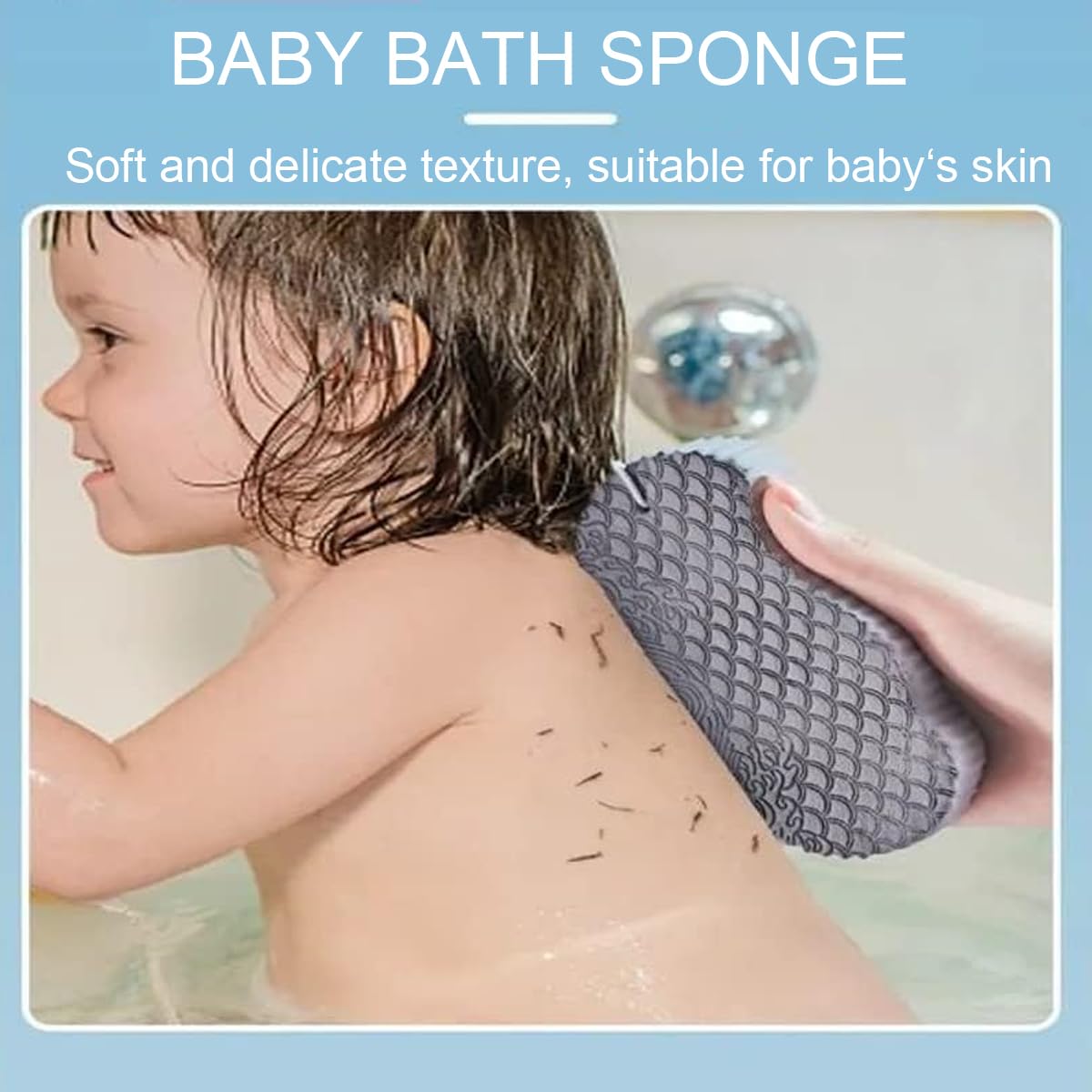 WFWJ 3Pcs Magic Exfoliating Bath Sponge,3D Super Soft Exfoliating Bath Sponge,Remover Dead Skin for Adults Children and Pregnant Women,Reusable(Blue+Pink+Gray)