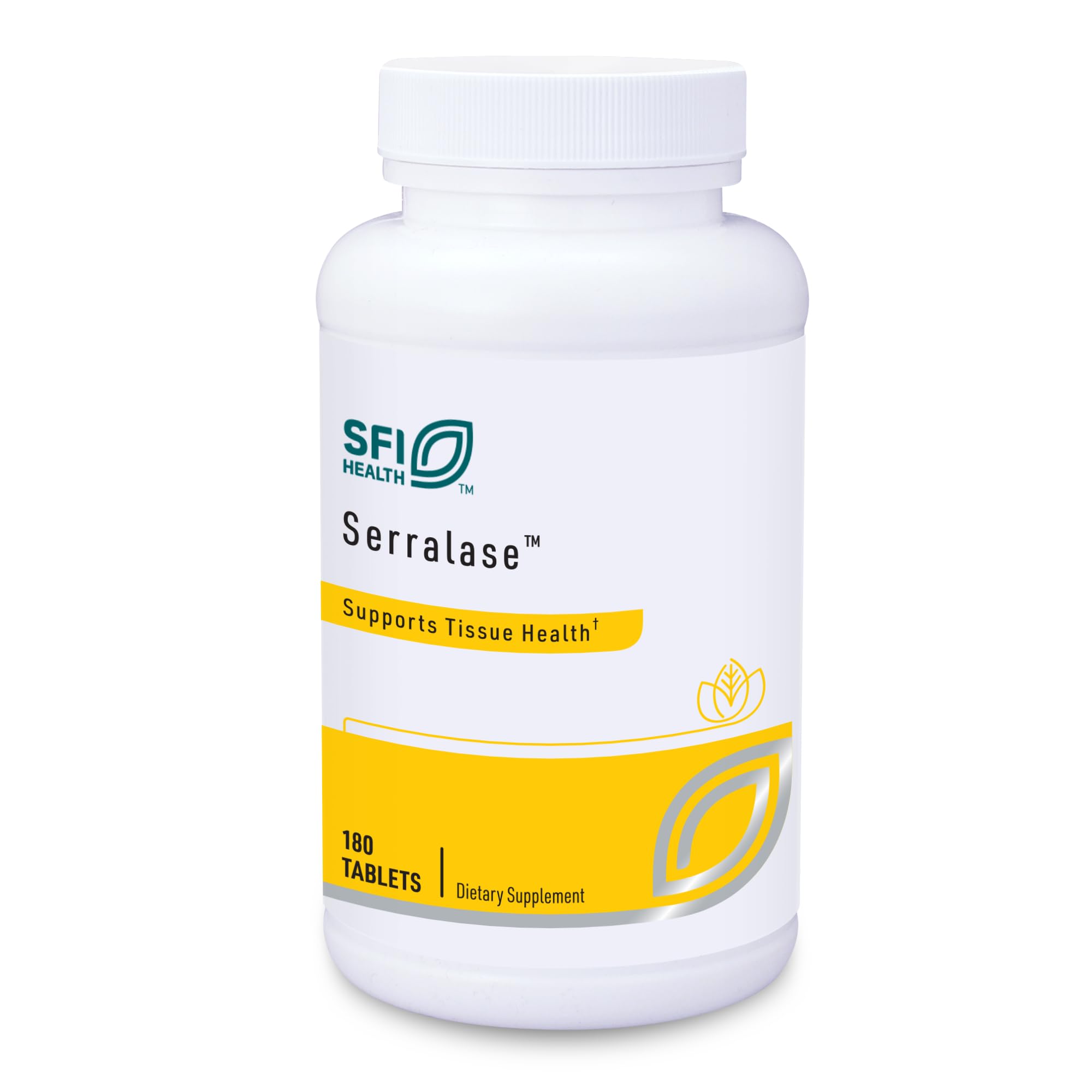 Klaire Labs Serralase - Vegetarian Proteolytic Enzyme Blend with Serratia Peptidase & Bromelain for Digestion, Sourced from Papaya & Pineapple, Hypoallergenic (180 Enteric Coated Tablets)