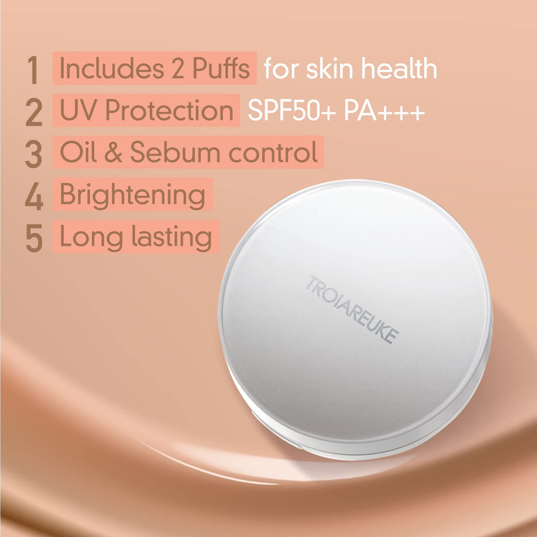 TROIAREUKE A+ Cushion Foundation 23 Beige - SPF50+ PA++++ Healing Skincare Cushion (A+ #23) (Expire Soon Nov)