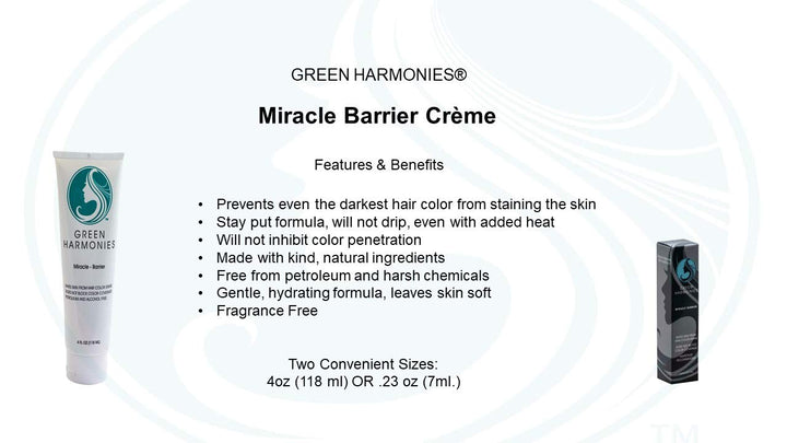 Green Harmonies 4 Oz Professional Size, White Tube: Miracle Barrier Hair Color Stain Remover. The Best Hair Color Barrier Cream For Women And Men. A Quick And Easy Way Avoid Color Stains! Perfec