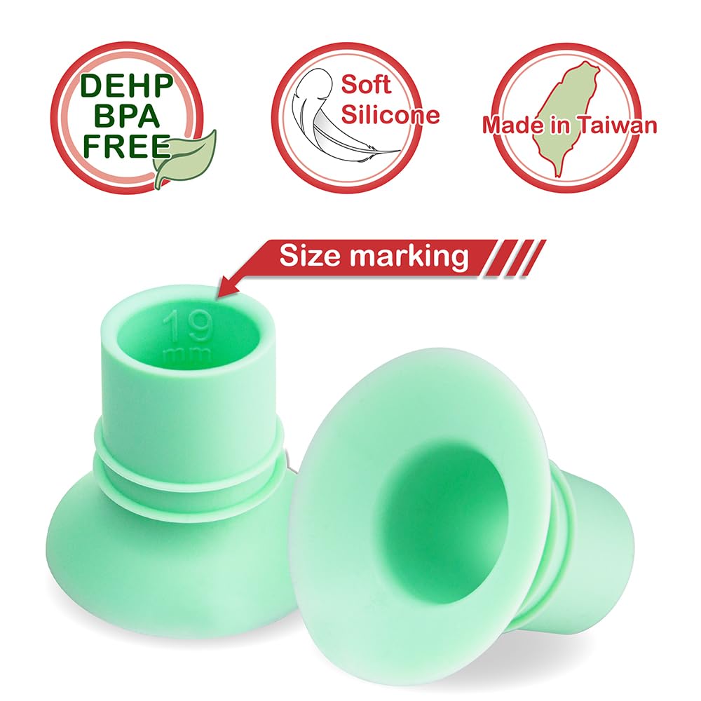 Nenesupply 1st Generation 19mm Flange Insert Compatible with Elvie Flange Pump Parts Elvie Stride Flange Medela Spectra Momcozy Flange Willow Reduce 24mm to 19mm Use as Elvie Inserts Medela Insert