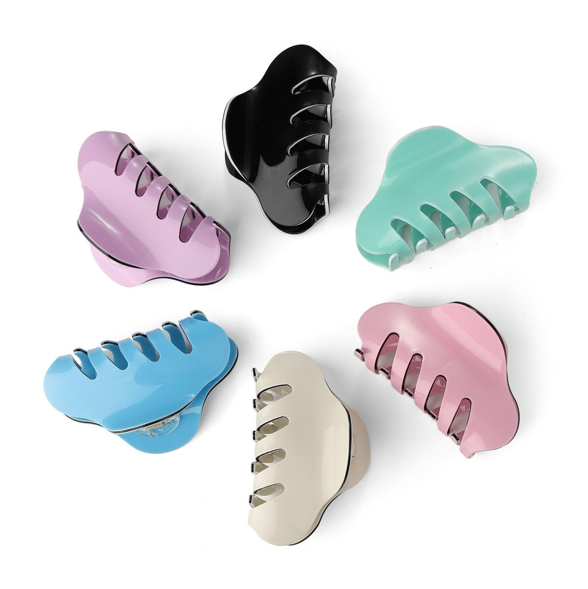 Liasun 3.3 Jelly Color Hair Claw Clip-Acrylic Strong Holding Power Hair Clips Hairgrip For Women And Girls Hair Barrettes For Medium Or Long Hair (Black)