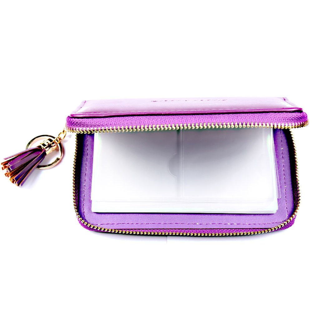 Fingerangel 24 Slots Nail Stamping Plate Holder Case Round Square Rectangular Nail Art Stamp Plate Organizer Purple Color Stamping Ablum