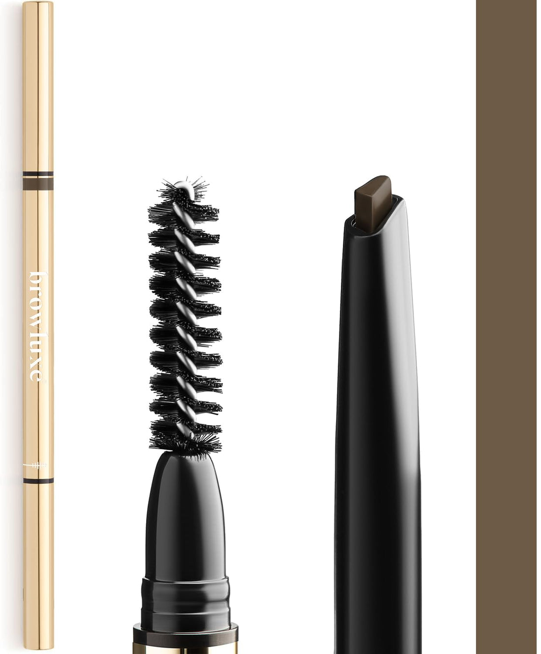 Browluxe Precision Brow Pencil for Microblading Effect | Taupe Eyebrow Pencil for Blondes | Brow Pencil with Brush | Smudge Proof Eyebrow Color