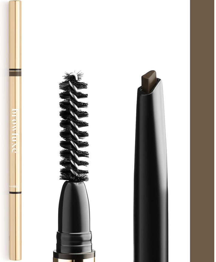 Browluxe Precision Brow Pencil for Microblading Effect | Taupe Eyebrow Pencil for Blondes | Brow Pencil with Brush | Smudge Proof Eyebrow Color