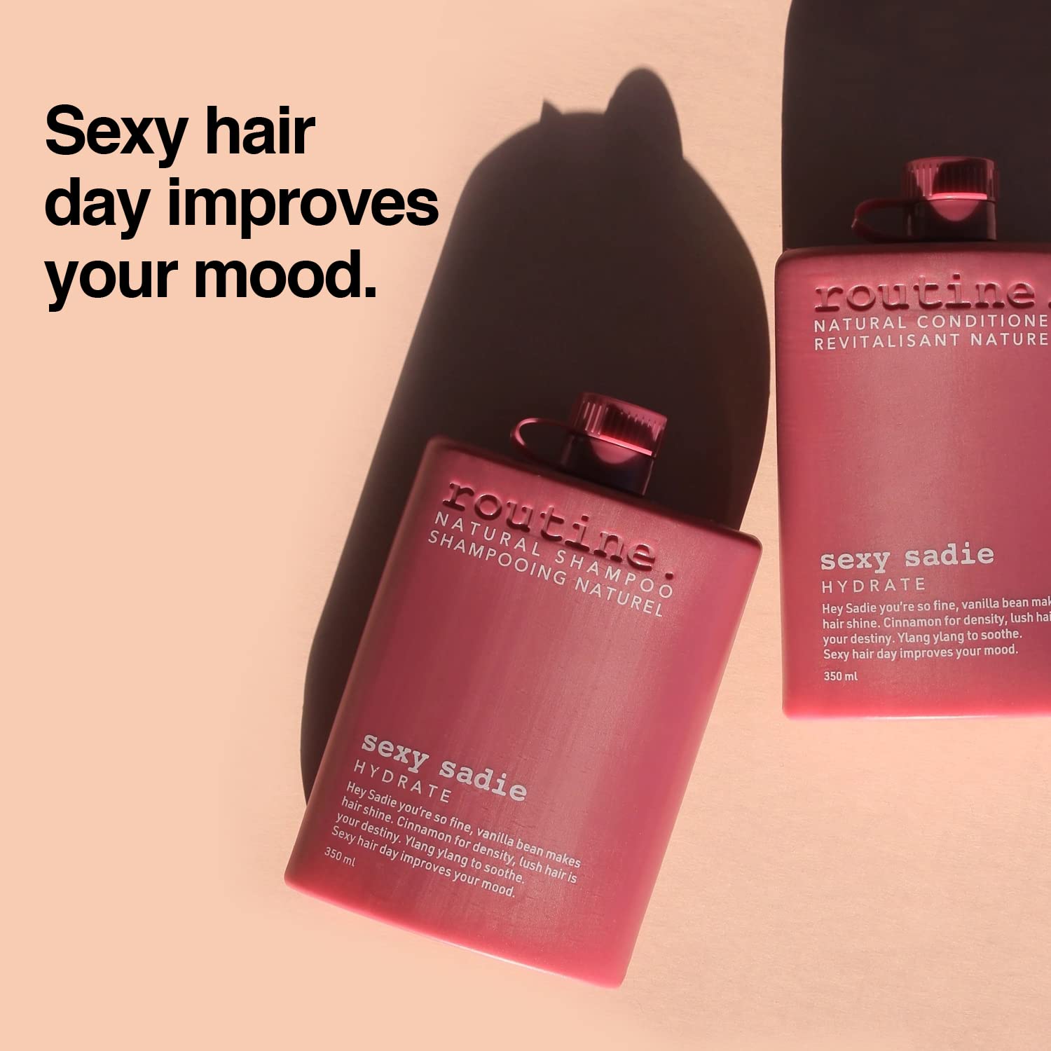 Routine Scented Shampoo for Women's Hair - 350ml Travel Size | Moisturizing, Paraben and Sulfate Free - Sexy Sadie Brand