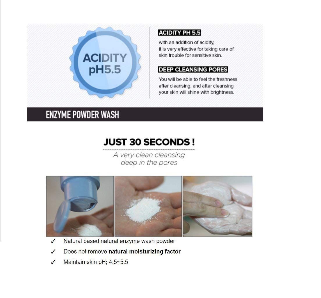 Korean Cosmetics Serment Phytoenzyme Acne Wash Powder , Rich Bubble Face Wash Exfoliation-Hypoallergenic cleanser with Vitamin E for Sensitive Skin, Prevent Acne stripping