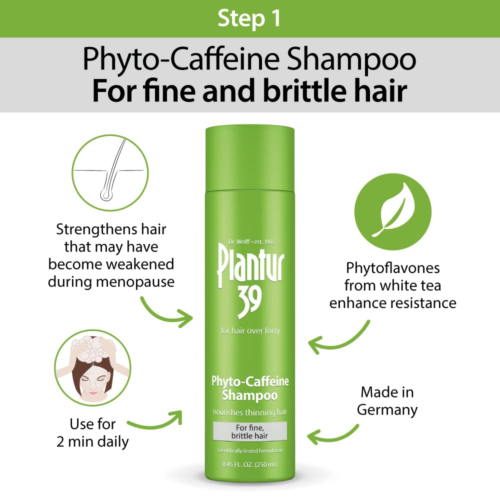 Plantur 39 Phyto Caffeine Women's Made For You 3 Step System for Fine, Thinning Natural Hair Growth - Shampoo (8.45 fl oz), Conditioner (5.07 fl oz), Tonic (6.76 fl oz)